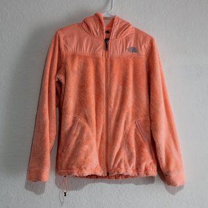 The North Face womens soft shell pink hooded jacket size small